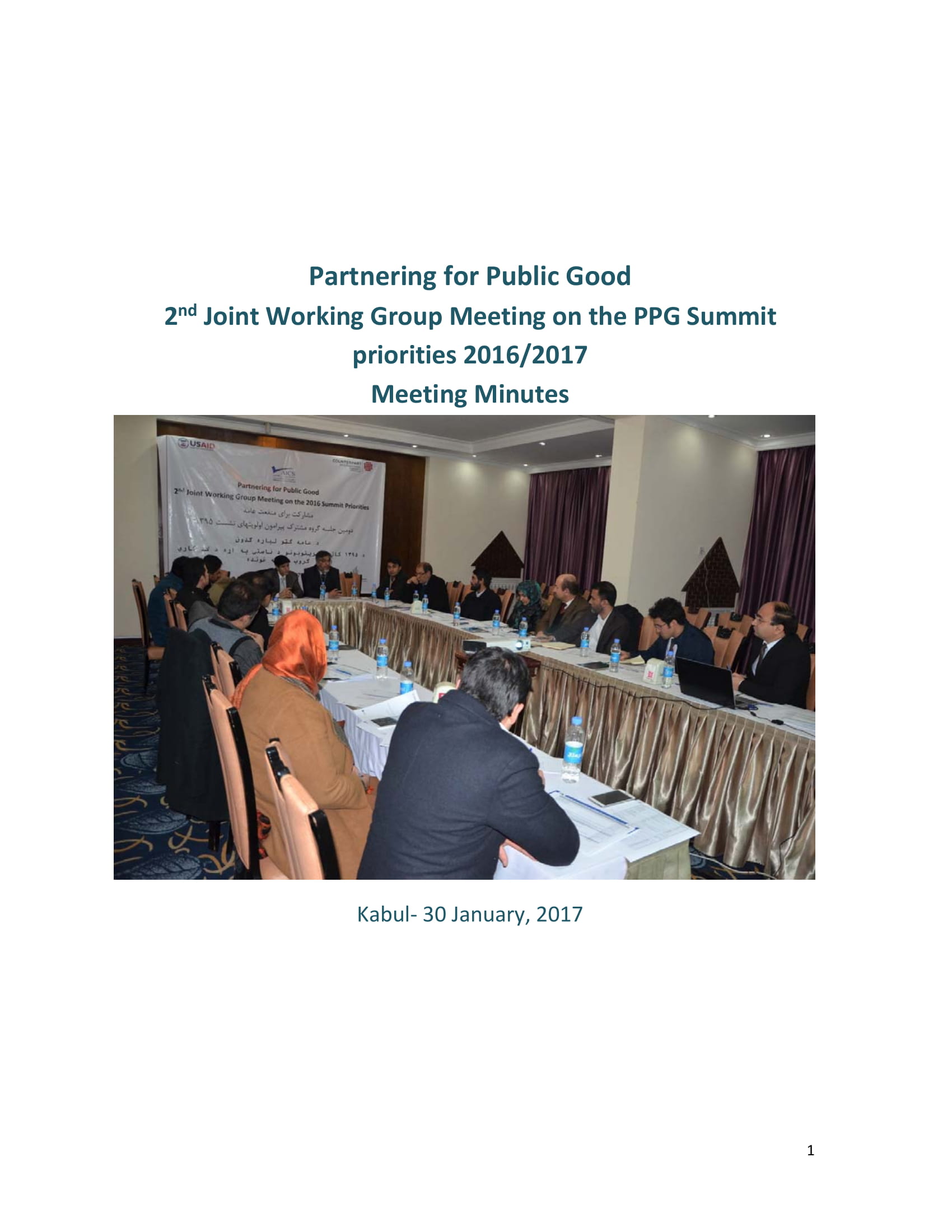 Partnering for Public Good 2nd Joint Working Group Meeting on the PPG Summit priorities 2016/2017